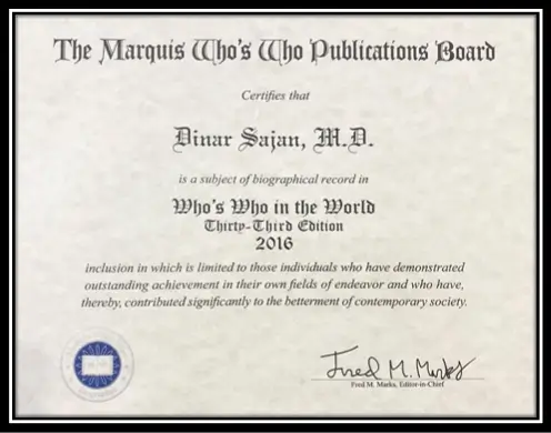 dinar sajan got marquis who's who award